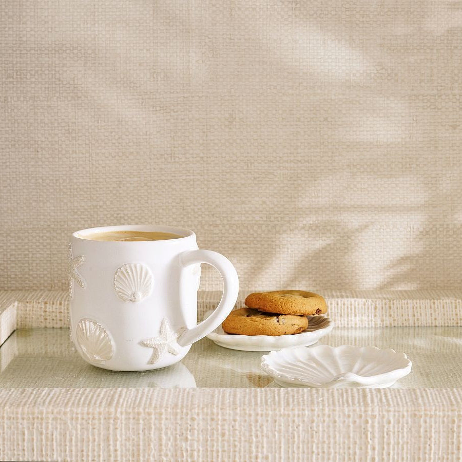 Embossed Coastal Stoneware Mug