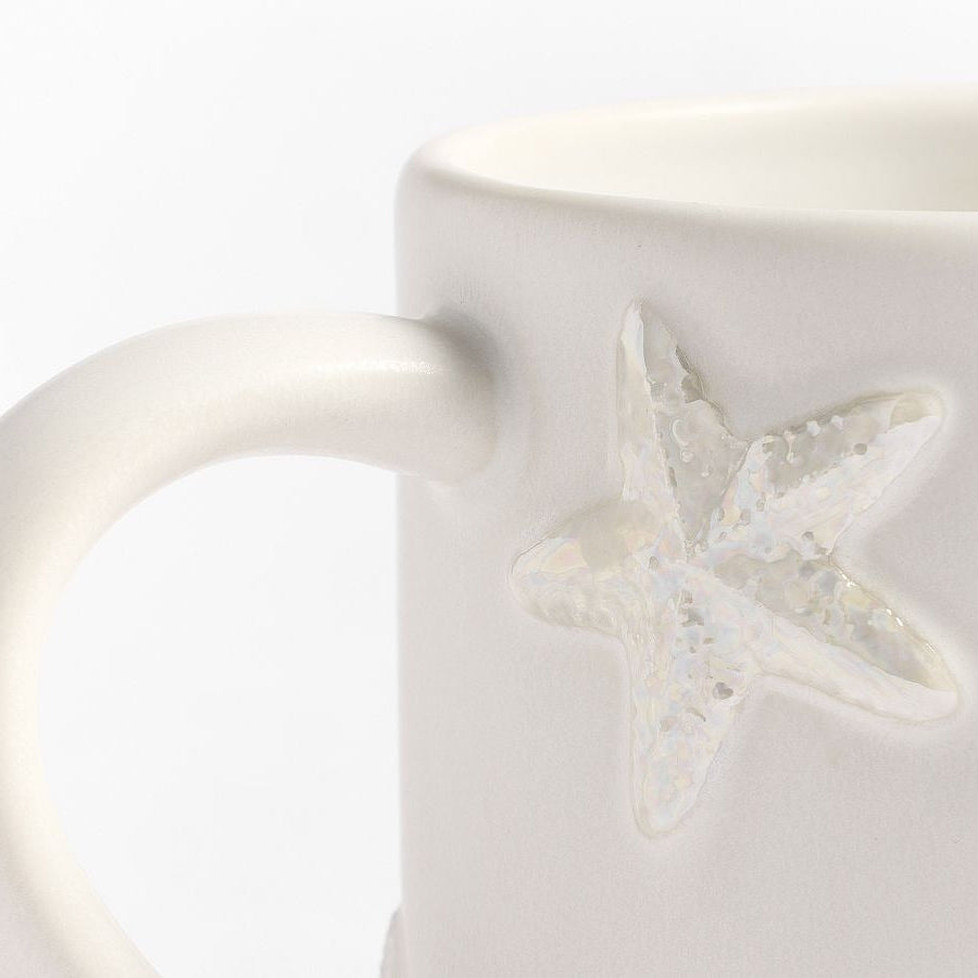 Embossed Coastal Stoneware Mug