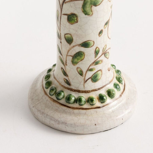 Green Floral Candle Holder
