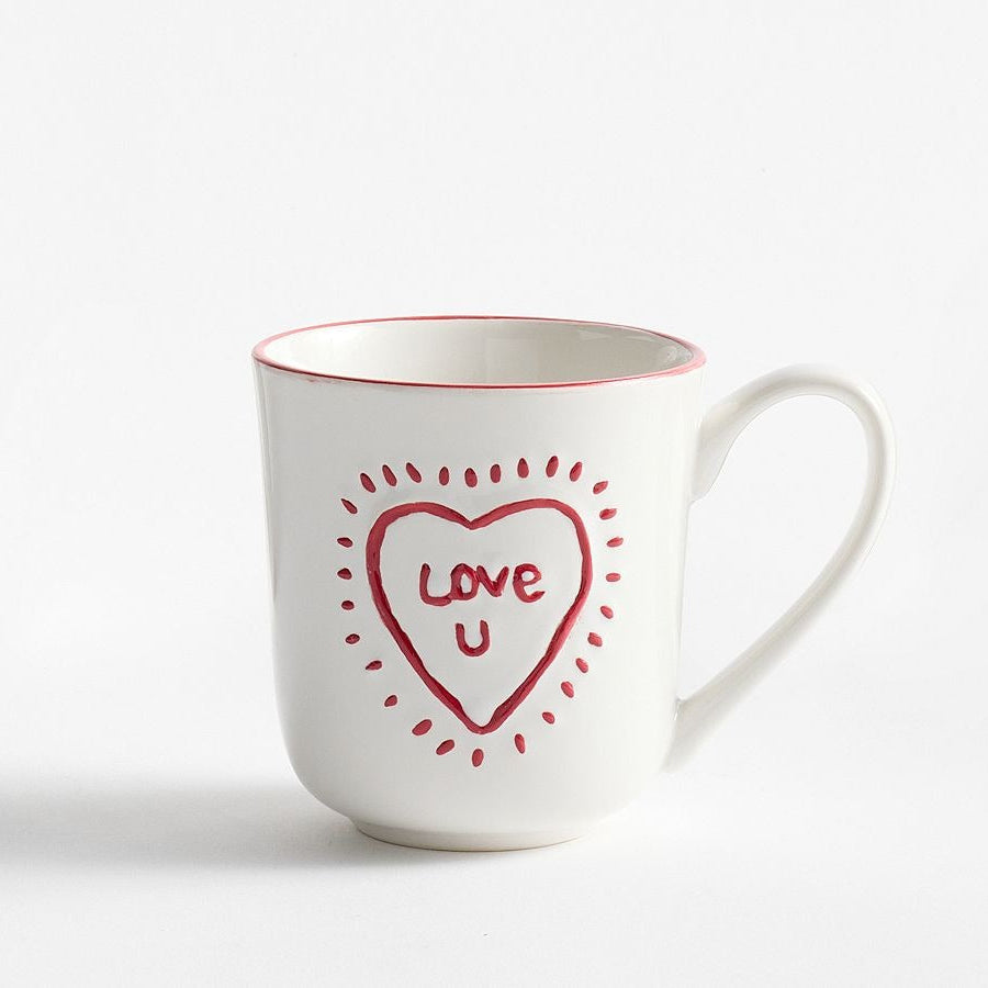 Love You Embossed Stoneware Mugs