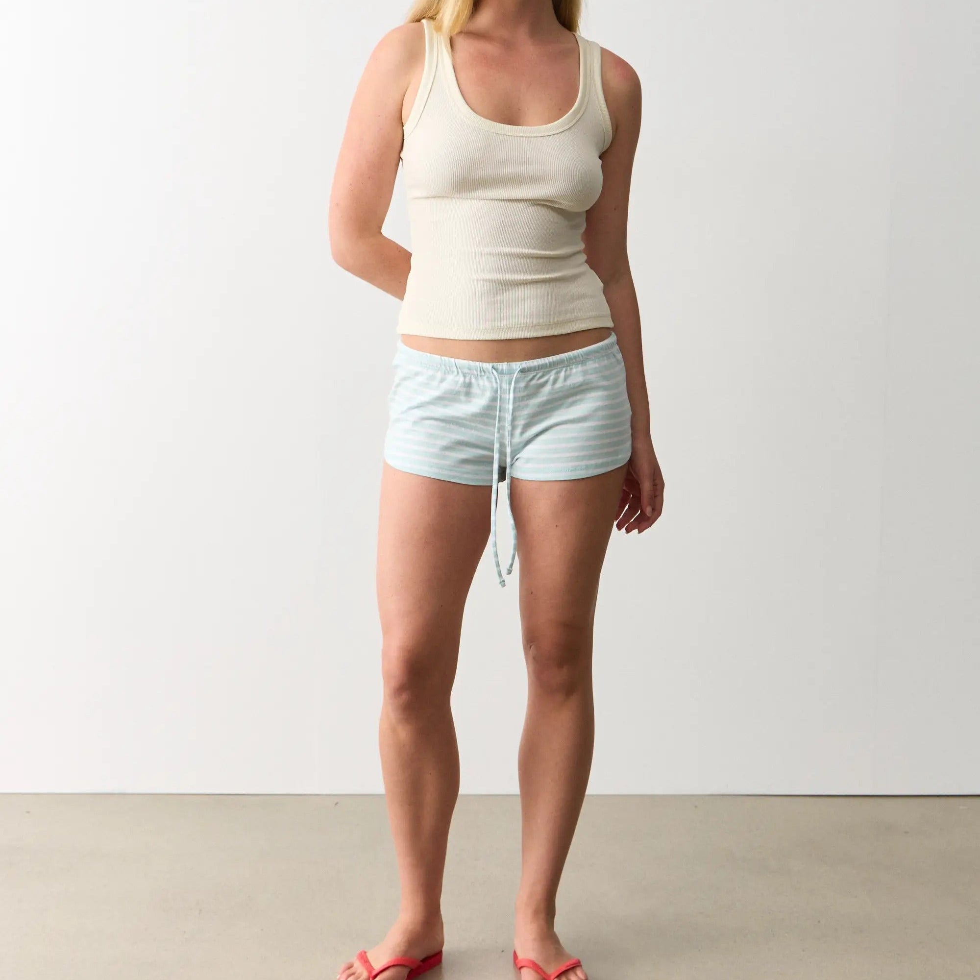 Striped Cotton Shorts