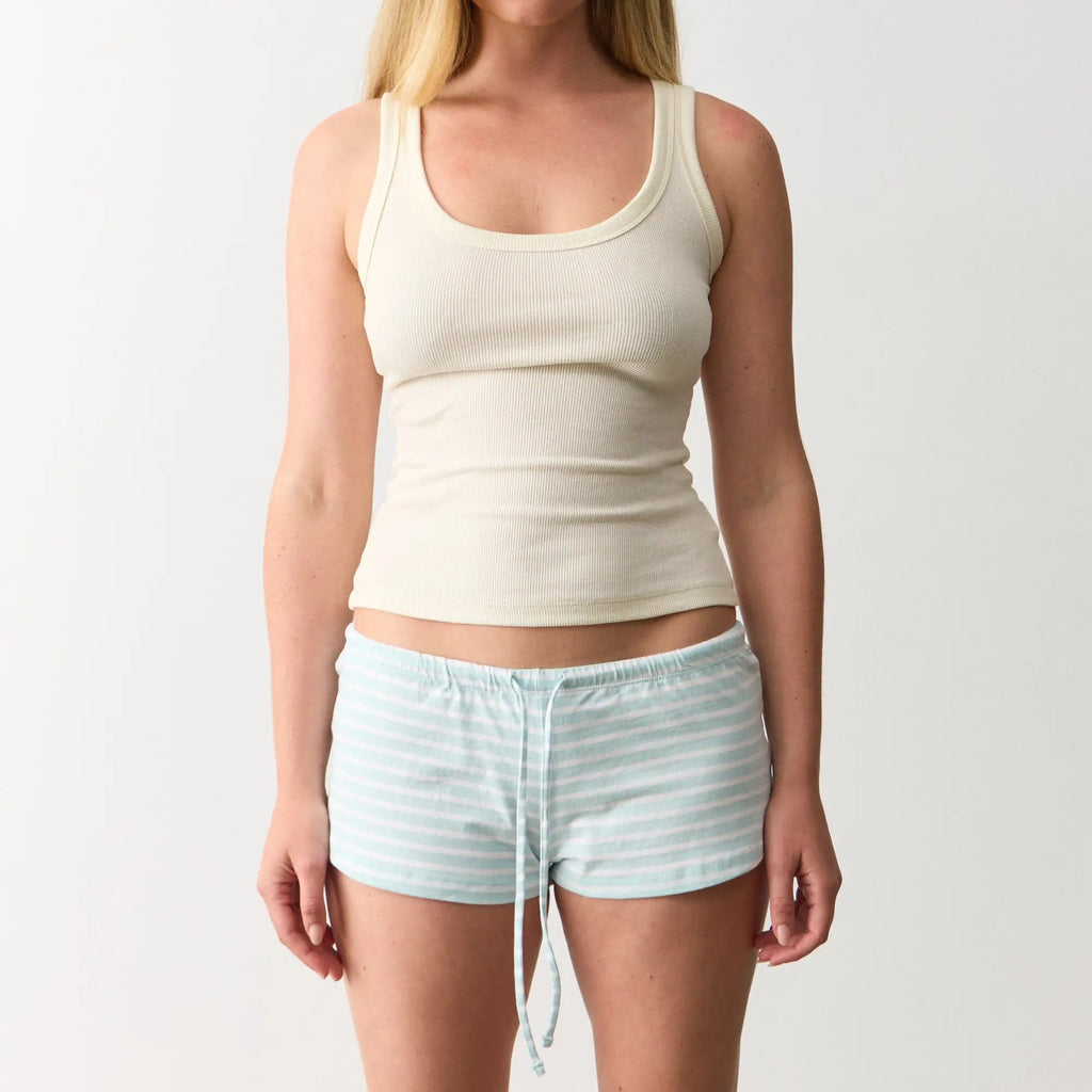 Striped Cotton Shorts