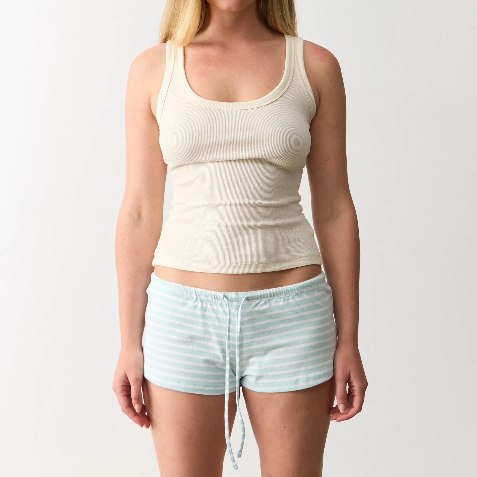 Striped Cotton Shorts